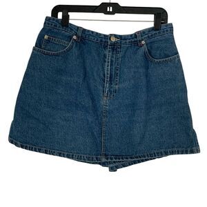 VTG Dress Barn Sz 12 Cotton Y2K Denim Mini Short Skort Skater Grunge Indie